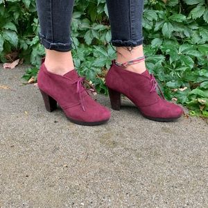 Maroon Ankle Heel Booties